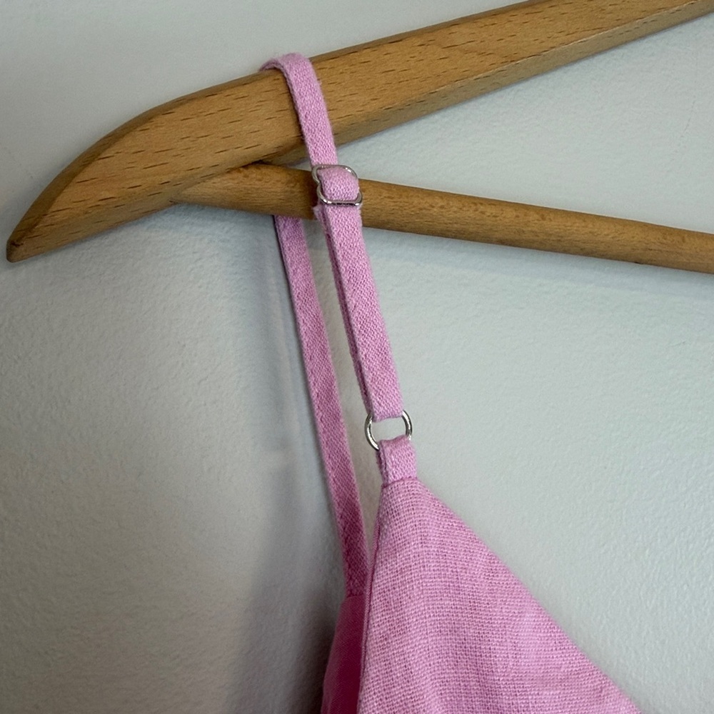 Lulus Lush Billie Light Pink Button Front Mini Wrap Dress women’s size small - Picture 8 of 10